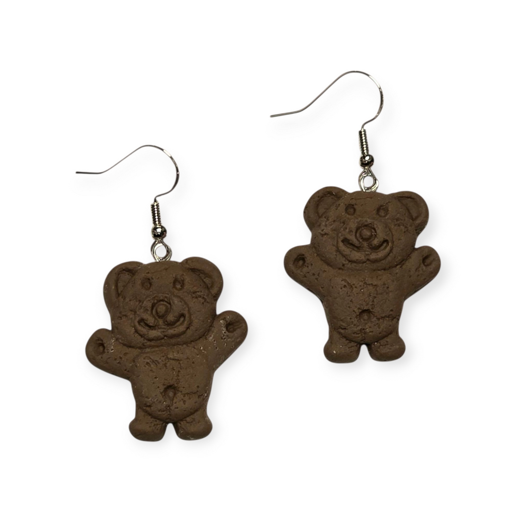 Chocolate Tiny Teddy Earrings